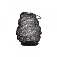 LANTERN IRON WIRE BLACK    - CANDLE HOLDERS